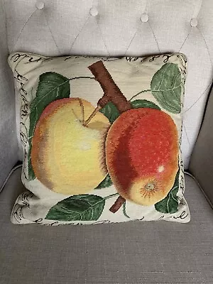 Stunning Apple Needlepoint Pillow Cover 18” Botanical Golden Rennet 2) Avail • $85