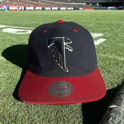 Atlanta Falcons Black And Red Mitchell & Ness Vintage Collection Snapback Hat • $12.99