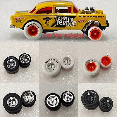 Rubber Wheels Real Riders 1/64 Hot Wheels Chevy Gasser Wheels • $5.50