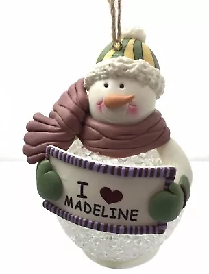 I Love Madeline Light Up Snowman Christmas Ornament • $9.99