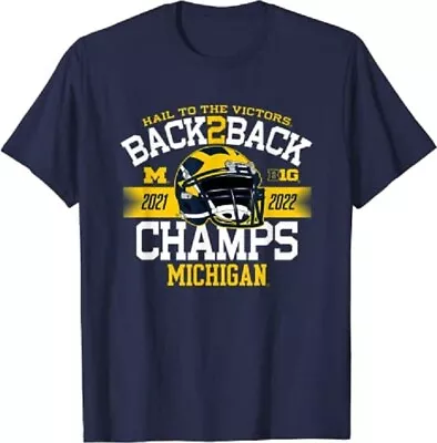 Licensed Michigan Wolverines Big Ten Champs 2022 Hail Navy Shirt Mens 2XL • $24.95