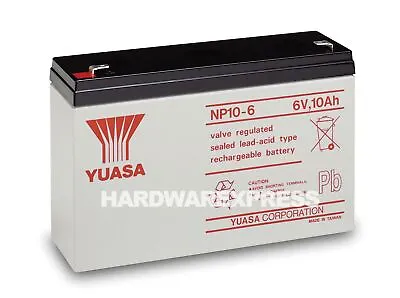NP10-6 (6V 10Ah) Yuasa General Purpose VRLA Battery  • £22.99