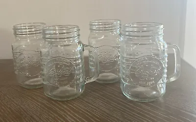 Set Of 2 Mason Jar Drinking Glass Jug Mug W/Handle 16Oz “Old Fashioned Original” • $19.99