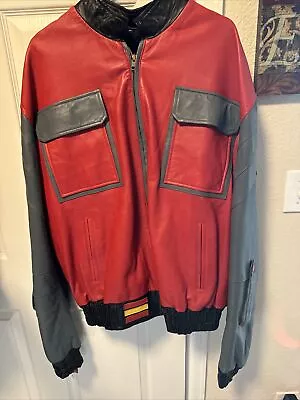 Back To The Future Michael J. Fox Marty McFly Casual Bomber Leather Jacket • $50