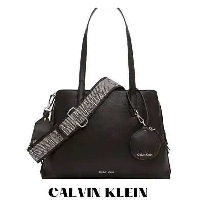 NWT Black  Calvin Klein Millie 2 In 1 Triple Compartment Tote & Crossbody  • $119