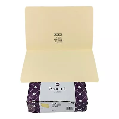 100 Smead Folders Legal Size Manila Straight Cut File Folders 2-Ply Tabs • $48.99