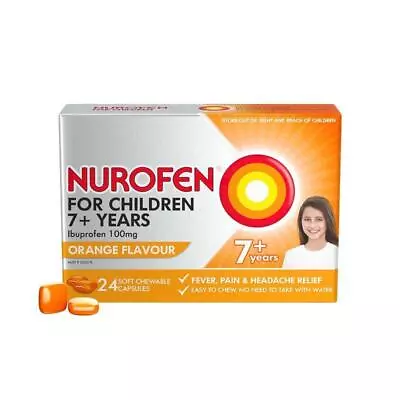 Nurofen For Children 7+ Pain And Fever Relief Chewable Capsules 100mg Ibuprof... • $15.99