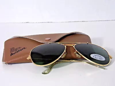 Vintage THE SHARPER IMAGE Aviators Rectangle Brown Sunglasses W/ Case. • $197.01