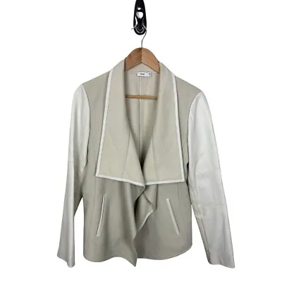 Vince Leather Trim Wool Drape Blazer Jacket Size M. $595 Originally • $150