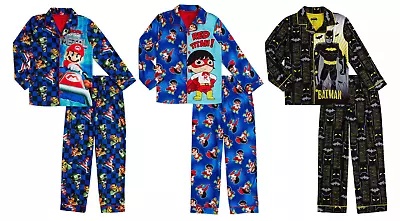 Batman/ Ryan's World / Mario Bro Little Boys Long Sleeve Pajamas PJ 2-Piece Set • $15.98