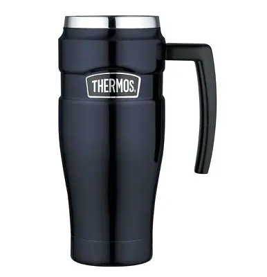 $25 • Buy Thermos Stainless King Vacuum Insulated Travel Mug 470ml Midnight Blue Free Post