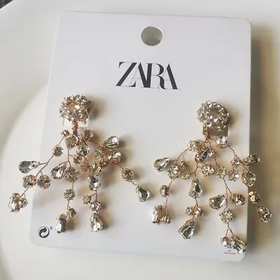 $12.99 • Buy New Zara Floral Drop Statement Earrings Gift Fashion Women Party Holiday Jewelry