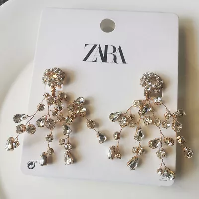 New Zara Floral Drop Statement Earrings Gift Fashion Women Party Holiday Jewelry • $12.99