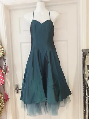 £30 • Buy JORA COLLECTION Dress Petrol Blue Fit & Flare Occasion Wear Prom UK Size 8/10