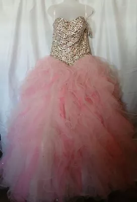 New With Tags NWT MoriLee Mori Lee Pink Quincieneras Dress Sz 10- Reg Over $1400 • $229