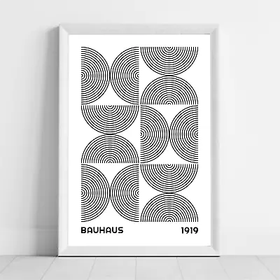 Retro Bauhaus Wall Art Minimalist Exhibition Poster Mid Century Modern Art Print • $21.85