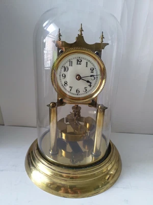 £340 • Buy Ph. Hauck Haas 400 Day Anniversary Torsion Clock Under Glass Dome               