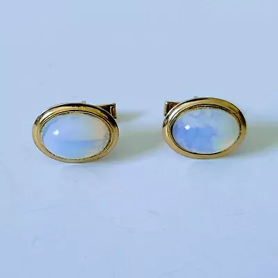 Mercury Gold Tone Cufflinks Faux Mother Of Pearl Vintage  • $14.07
