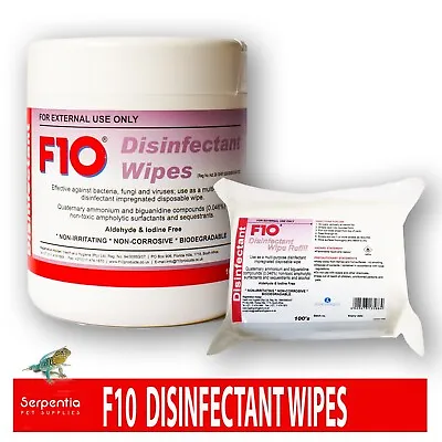 F10 SC Disinfectant Wipes And Refill Packs | For Pet Reptiles Birds Mammals • £14.99