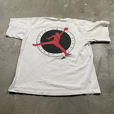 Vintage Nike Michael Jordan Flight Club T Shirt 90s Men’s M Distressed Gray Tag • $24.99