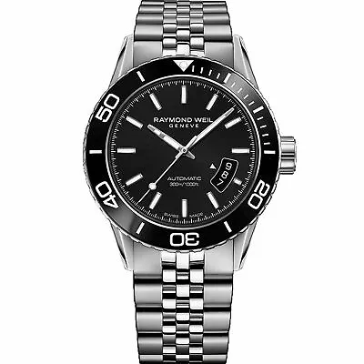 Raymond Weil 2760-ST1-20001 Men's Freelancer Black Automatic Watch • $882.57