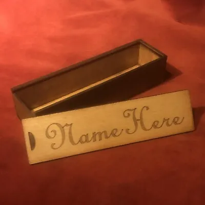 £14.99 • Buy Traditional Personalised Sliding Lid Pencil Box . Wooden Pencil Case.