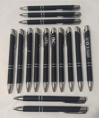 15ct Lot Misprint Metal Retractable Paragon Click Pens W/Grip: BLACK W/CHROME • $13.99