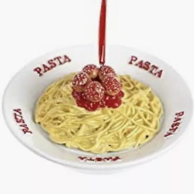 Pasta Ornament Italian Noodle Tomato Sauce Garlic Dinner Italy Basil Plate Food • $26.99