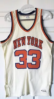 New York Knicks; Patrick Ewing   Sand Knit AUTHENTIC  White Jersey  Sz: L 42 • $95