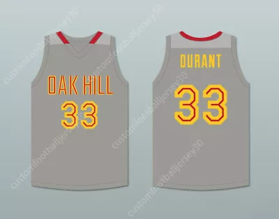 CUSTOM KEVIN DURANT 33 OAK HILL ACADEMY GRAY BASKETBALL JERSEY Stitched S-6XL • $28.49
