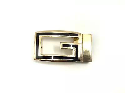 G Belt Buckle Black And Gold Tone Medium Size Fit Size Ca 1.25” • $9.40