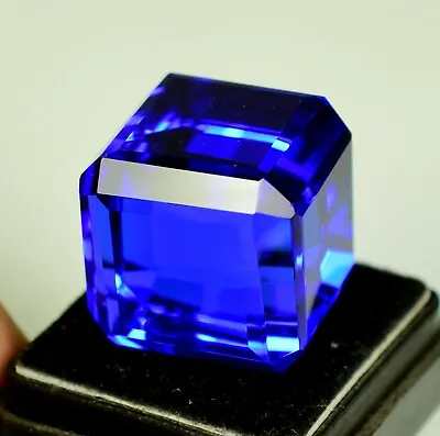 40.50 Ct Natural Lustrous Blue Tanzanite Loose AAA+ CUBE Cut Box Gemstone • $0.99