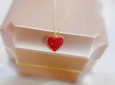 £3.49 • Buy Rose Gold Crystal Heart Pendant 925 Sterling Silver Chain Necklace Women Jewely
