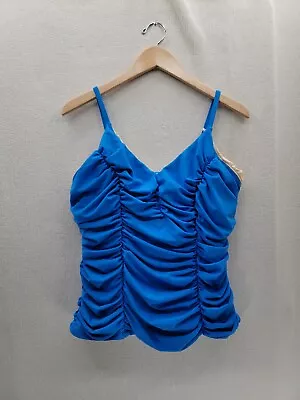 NWT Miracle Suit 1 Piece Blue Top With Underwire Support Nylon Blend Size-16DD • $38