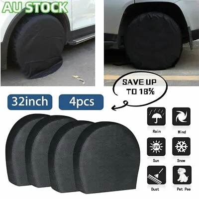 4pcs Heavy Duty Tire Cover Set RV Motorhome Wheel Covers Rain Protection AU • $24.14
