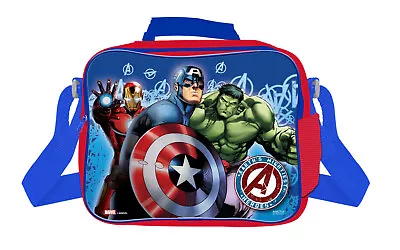 Kids Marvel Avengers Zip Up Thermal Insulated School Sandwich Carry Lunch Bag • £7.95