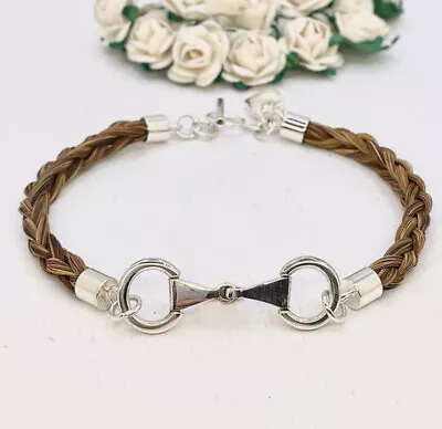 Horse Hair Bracelet With Eggbutt Snaffle Detail. Memorial Jewellery Equine • £136