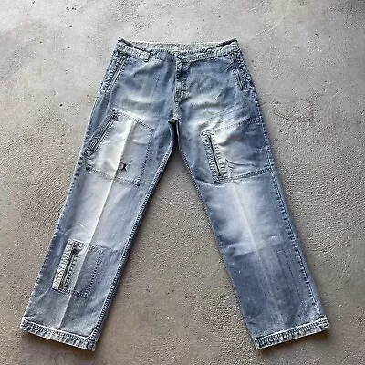 Vintage Baggy Jeans Mens 38x34 Blue Loose DR Denim Pants Skate Cargo Y2K Fade • $49.88