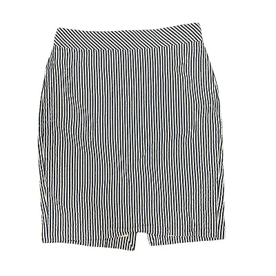 J. Crew Seersucker Stripe Pencil Skirt Women's Size 0 Lined Back Zip Kick Pleat • $15.25