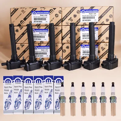 6 Pack Mopar Ignition Coils UF648 & Spark Plugs For Chrysler Jeep Dodge Ram 3.6L • $121.95