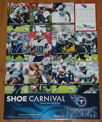 2014 Tennessee Titans NFL Football Team Issued SGA Card Set Sheet Justin Hunter • $9.99