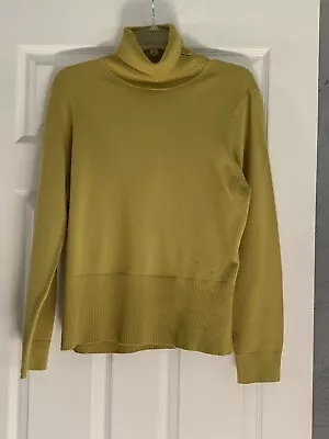 Mainbocher Women's Green Fitted Turtleneck Sweater Size XL • $25