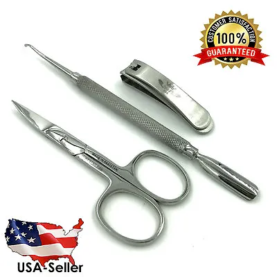 Professional Nail Lifter Nail Cutter Cuticle Scissor Manicure Pedicure Tool 3 Pc • $8.99