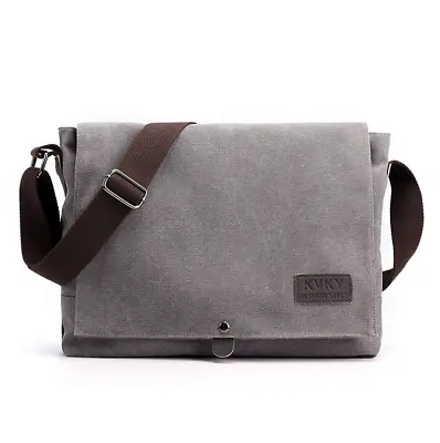 Vintage Men Canvas Messenger Bag Laptop Shoulder Satchel Crossbody School Bag A • $27.64