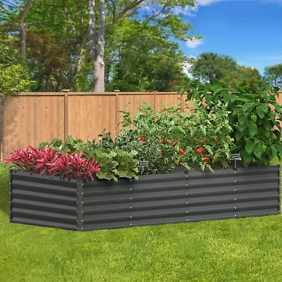 Livsip Garden Raised Bed Vegetable Planter Kit Galvanised Steel 240x80x45CM • $105.90
