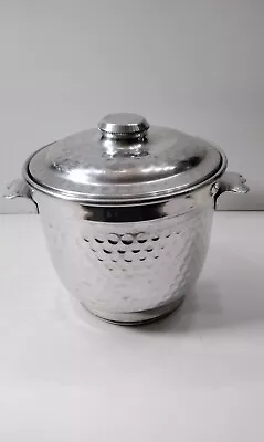 Vintage Mid Century Hammered Aluminum Ice Bucket ITALY Nasco • $17.95