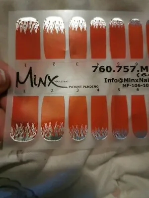 Red With Silver Flames MINX PROFESSIONAL NAIL WRAPS NEW SALON QUALITY  • £15