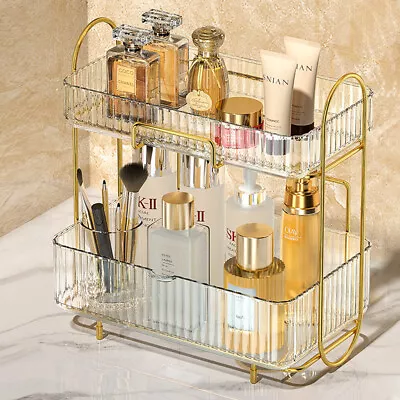 Skincare Toiletries Seasoning Rack Makeup Organizer Display Stand Shelf 2 Tiers • £11.94