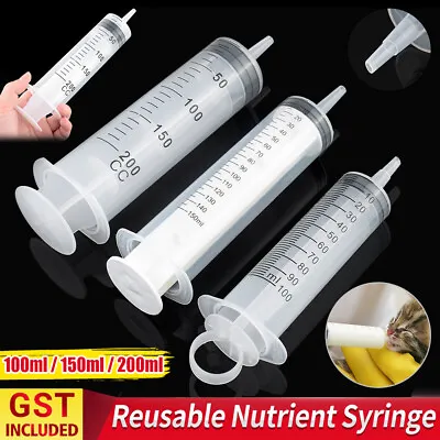 100-200ML Reusable Big Large Plastic Hydroponics Nutrient Measuring Syringe AU • $10.04