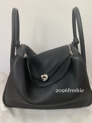 $7500 • Buy Authentic Hermes Lindy Bag Black Clement Leather 34  ( As New )